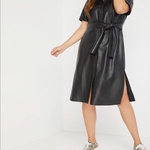Eloquii Faux Leather Trench dress